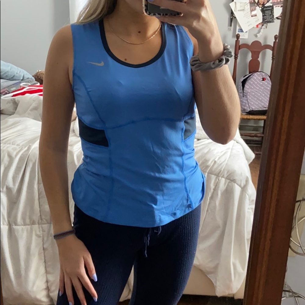 Nike Blue and Black Athletic Tank Top